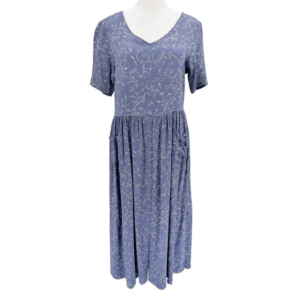 Vintage Banana Republic Midi Shift Dress Med Cottage Folk Vintage 90s Lavender